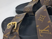 Slippers, louis vuitton, bruin/zwart, maat 38,5 - afbeelding 4 van  9