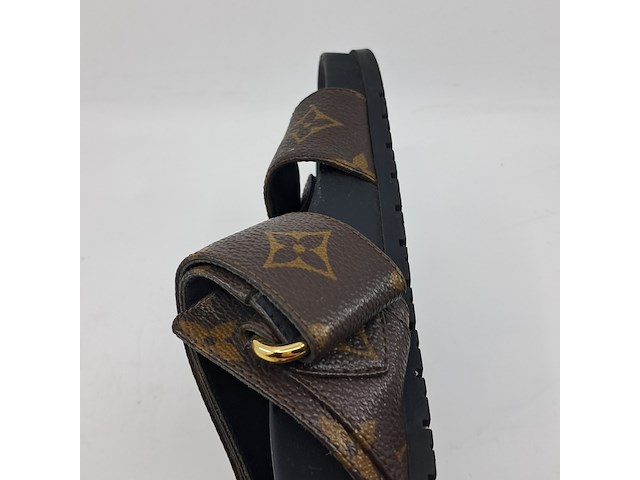 Slippers, louis vuitton, bruin/zwart, maat 38,5 - afbeelding 5 van  9