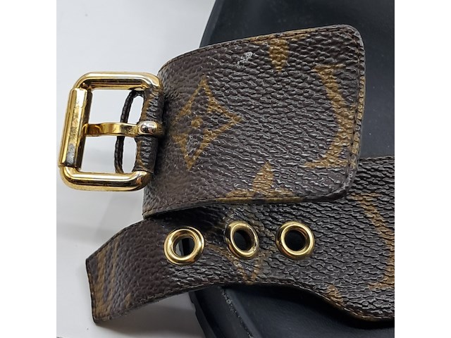 Slippers, louis vuitton, bruin/zwart, maat 38,5 - afbeelding 8 van  9