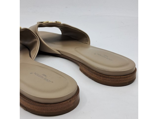 Slippers, louis vuitton, taupe, maat 39 - afbeelding 5 van  10