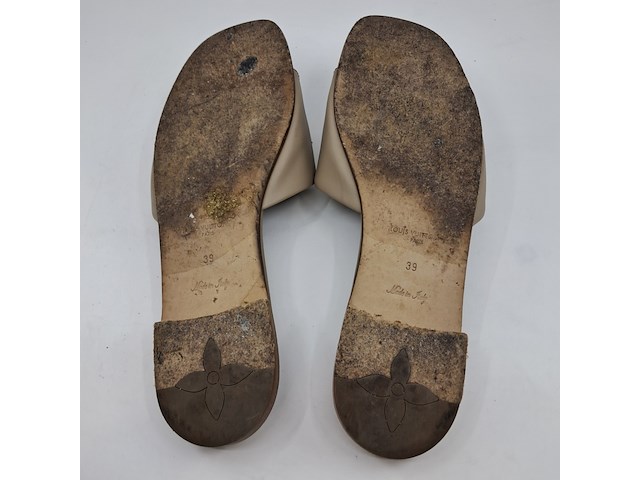 Slippers, louis vuitton, taupe, maat 39 - afbeelding 8 van  10