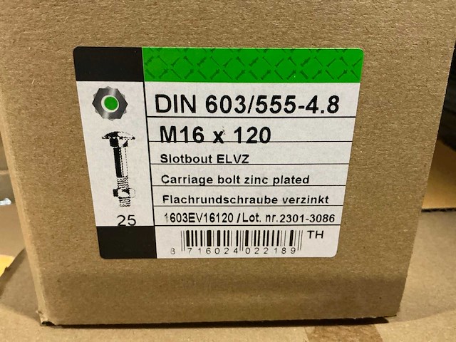 Slotbout m16x120 mm (475 stuks) - afbeelding 3 van  3
