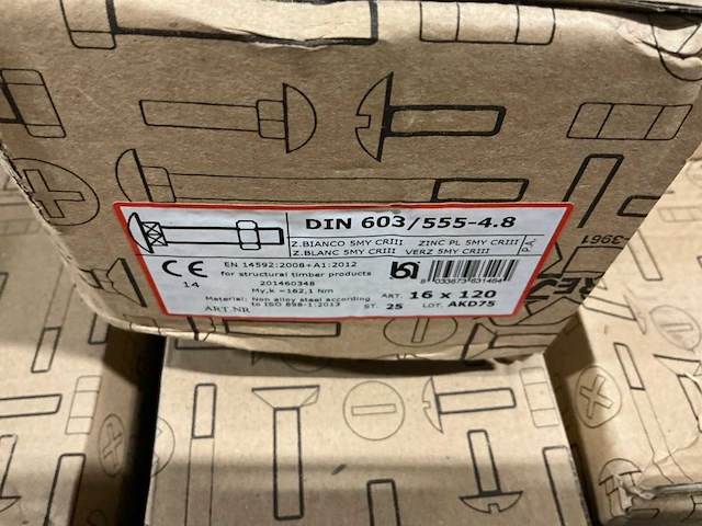 Slotbout m16x120 mm (500 stuks) - afbeelding 3 van  3