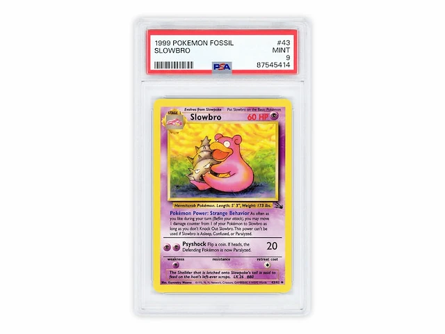 Slowbro #43/162, pokémon, fossil, psa 9 (mint) - afbeelding 1 van  1