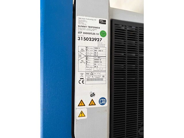 Sma - sunny tripower - 20kw gebruikte omvormer (2x) - afbeelding 3 van  3