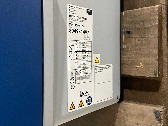 Sma sunny tripower stp 12000tl-20 omvormer - afbeelding 7 van  7