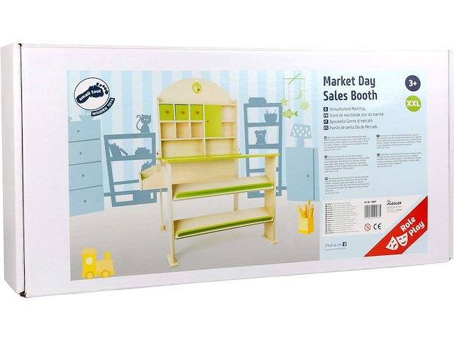 Small foot houten markt en winkelkraam - afbeelding 3 van  4