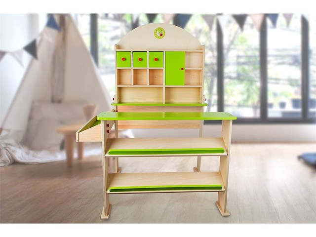 Small foot houten markt en winkelkraam - afbeelding 4 van  4