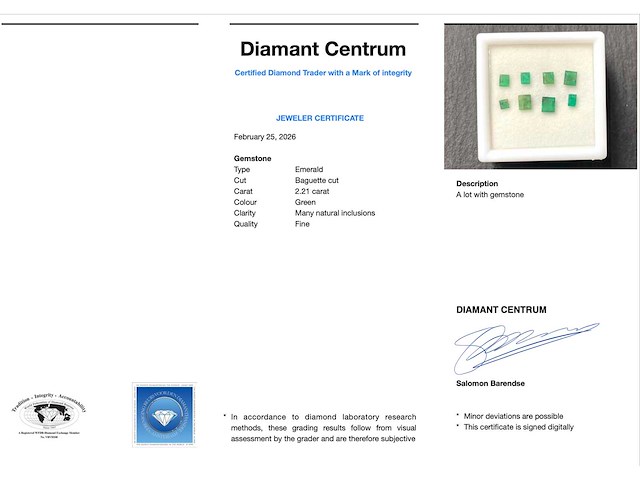 Smaragd - 2.21 carat echte natuurlijke smaragd - afbeelding 2 van  2