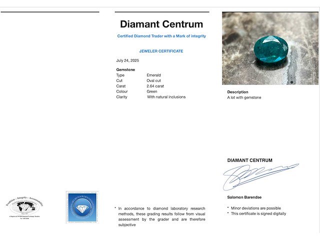 Smaragd 2.64 carat natuurlijke smaragd - afbeelding 3 van  4