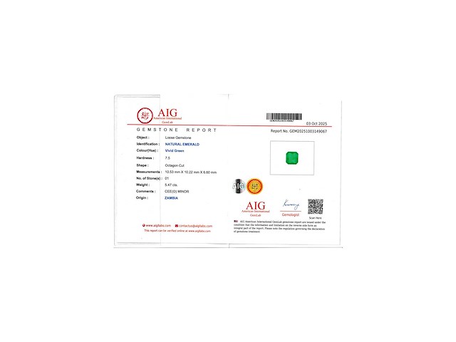 Smaragd 5.47 carat natuurlijke smaragd - afbeelding 4 van  5