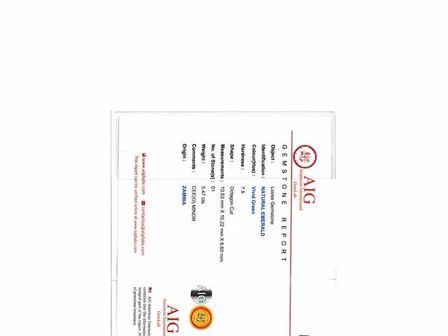Smaragd 5.47 ct natuurlijk - afbeelding 6 van  6