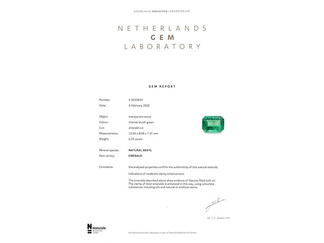 Smaragd 6.33 carat natuurlijke smaragd - afbeelding 3 van  6