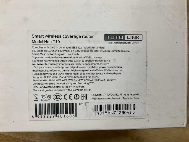 Smart home wi-fi router t10 - afbeelding 2 van  2