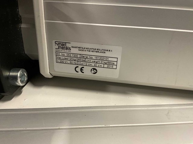 Smartmetals 052.7200 elektrische wand-/vloerlift - afbeelding 6 van  6