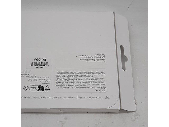 Smartwatch horlogeband, apple, 49 ice blue natural titanium ocean - afbeelding 6 van  7