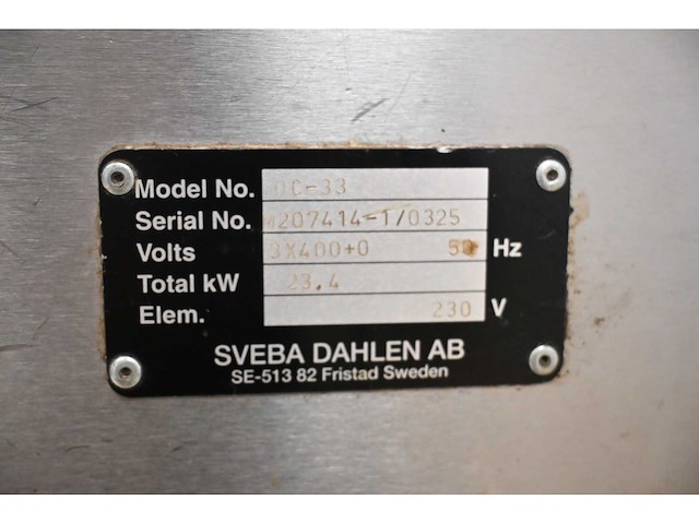 Smeba dahle ab classic dc-33 3-delige bakkerijoven met afzuiging - afbeelding 5 van  5