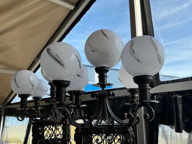 Smeedijzeren meerkoppige vloerlamp - afbeelding 2 van  5