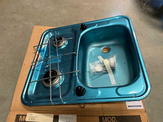 Smev 927 rvs aanrechtblad met 2-pits brander - afbeelding 2 van  4