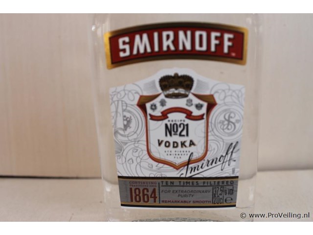 Smirnoff no 21 vodka - 20 cl - winkelverkoopprijs € 4.45 - afbeelding 2 van  3