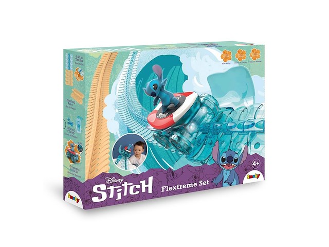 Smoby racebaan stitch flextreme set disney lilo & stich - afbeelding 1 van  4