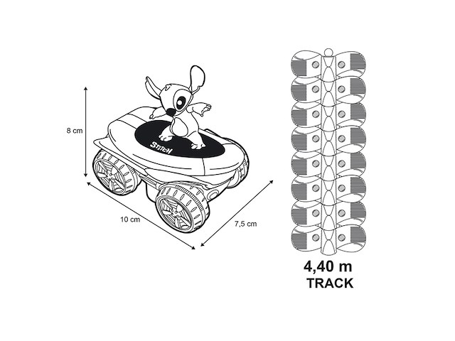 Smoby racebaan stitch flextreme set disney lilo & stich - afbeelding 2 van  4