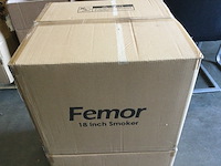 Smoker houtskool barbecue, femor, 22018s, zwart - afbeelding 2 van  3