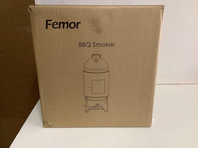 Smoker houtskool barbecue, femor, zwart - afbeelding 2 van  3