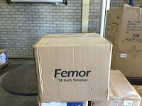 Smoker houtskool barbecue femor, zwart - afbeelding 2 van  3