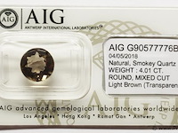 Smokey quartz 4.01ct aig certified - afbeelding 1 van  4