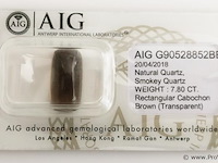 Smokey quartz 7.80ct aig certified - afbeelding 2 van  4