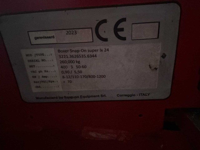 Snap-on boxer super lx24 banden de-en montageapparaat - afbeelding 9 van  9