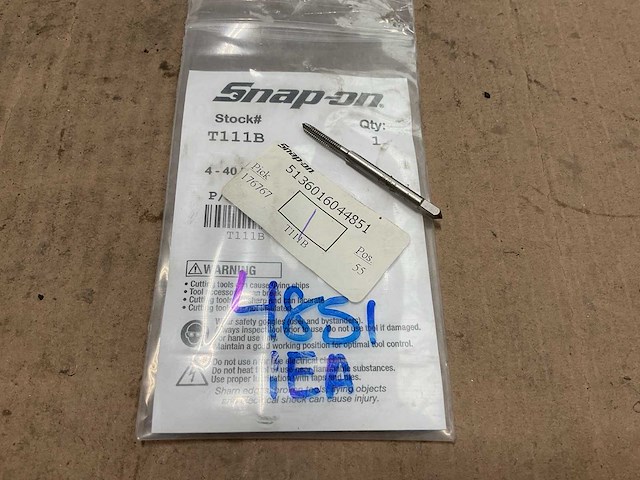 Snap-on t111b 4-40 tap - afbeelding 3 van  3