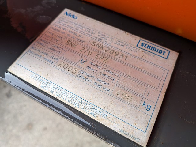 Sneeuwploeg, nido | schmidt, snk 270 epz, 2005 - afbeelding 16 van  26