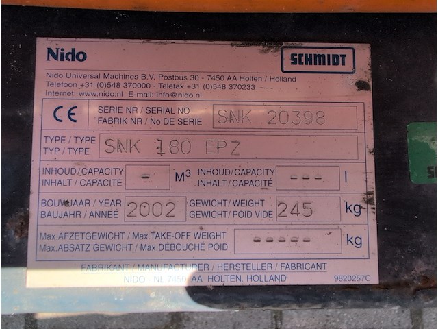 Sneeuwploeg, nido, snk 180 epz - afbeelding 5 van  7