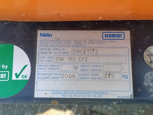 Sneeuwschuif, nido - schmidt, snk 180 epz, 2006 - afbeelding 9 van  10