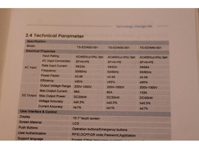 Snellaadstation / dc charging station teison ts-edw20-001 met 10,1 inch touchscreen. 400v. output 200-1000v... - afbeelding 4 van  4