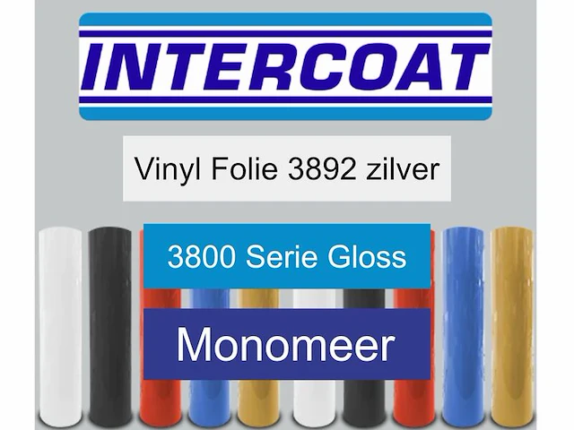 Snijfolie 50m x 61cm intercoat, 3800 serie gloss, 3892 zilver - afbeelding 1 van  2