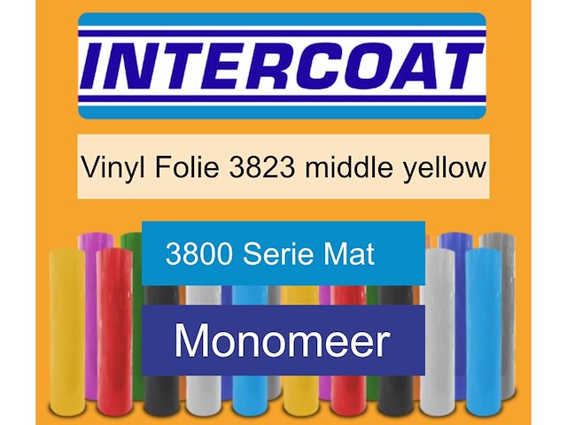 Snijfolie 50m x 61cm, intercoat, 3800 serie mat, 3823 middle yellow - afbeelding 1 van  2