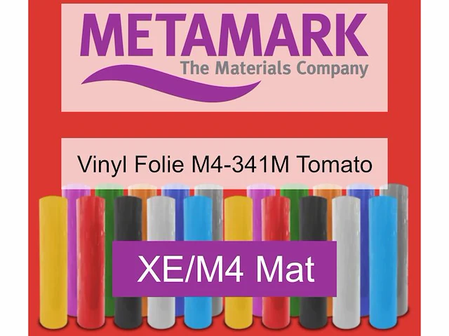 Snijfolie 50m x 61cm metamark, xe/m4 mat, m4-341m tomato - afbeelding 1 van  2