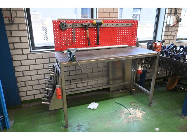 Snl rvs werkbank met heuer front bankschroef - afbeelding 1 van  6