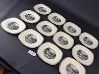 Societé ceramique maestricht gebaksbordjes. deco landschap - afbeelding 2 van  5