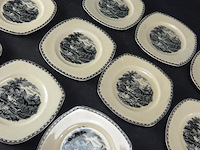 Societé ceramique maestricht gebaksbordjes. deco landschap - afbeelding 3 van  5