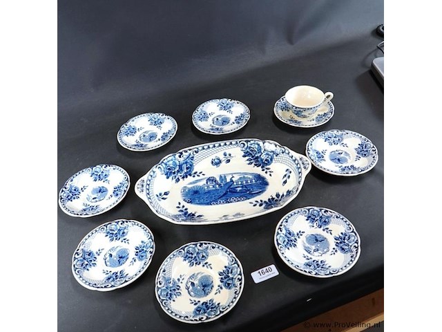 Société céramique maestricht serviesdelen in het peacock blauw decor - afbeelding 2 van  5