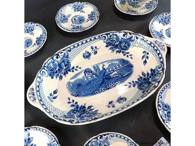 Société céramique maestricht serviesdelen in het peacock blauw decor - afbeelding 3 van  5