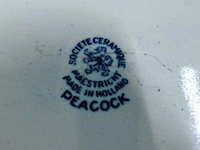 Société céramique maestricht serviesdelen in het peacock blauw decor - afbeelding 5 van  5