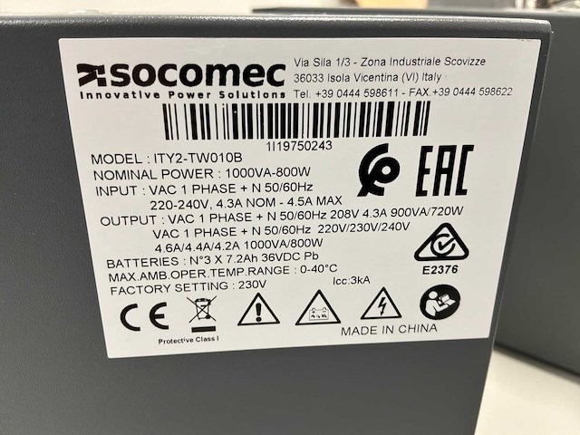 Socomec ity-two10b / ex010b ups-systeem - afbeelding 4 van  5
