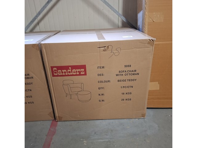 Sofa chair beige met hocker teddy, 2025 - afbeelding 2 van  2