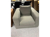 Sofa grijs stof richmond xxl fauteuil massief beuken romp koudschuim gevuld nosag geveerd - afbeelding 1 van  3