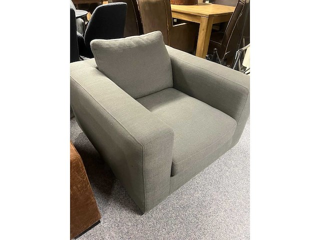 Sofa grijs stof richmond xxl fauteuil massief beuken romp koudschuim gevuld nosag geveerd - afbeelding 2 van  3